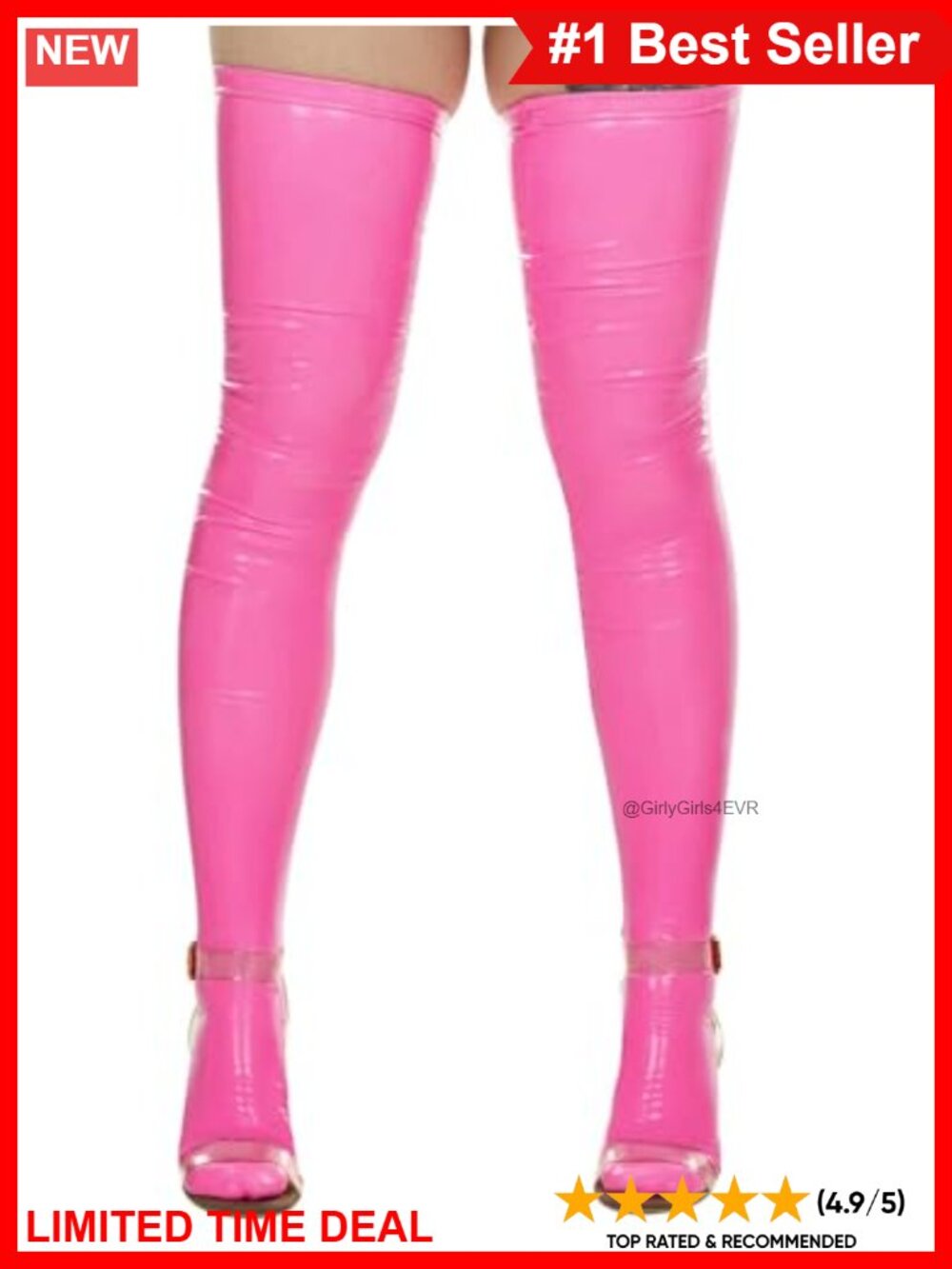 PU Leather Thigh High Stockings Cosplay Over Knee Socks